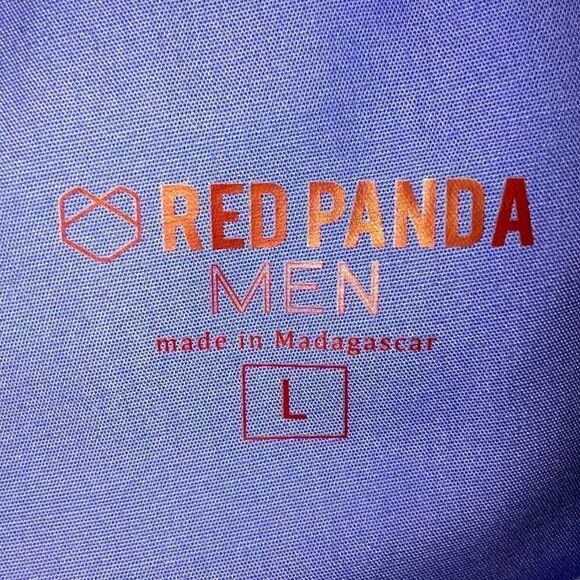 Red Panda L Men’s Ceil Blue Elastic Waist Drawstring 8+ Pocket Scrub Pants - Picture 13 of 14